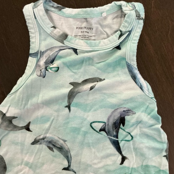 Posh Peanut Aqua Dolphin Romper - Picture 2 of 3